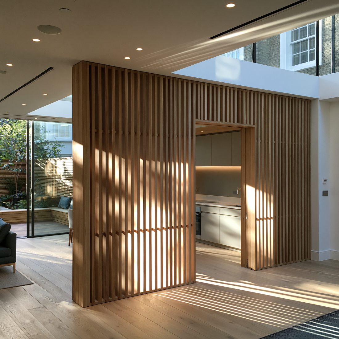 Slatted timber screens